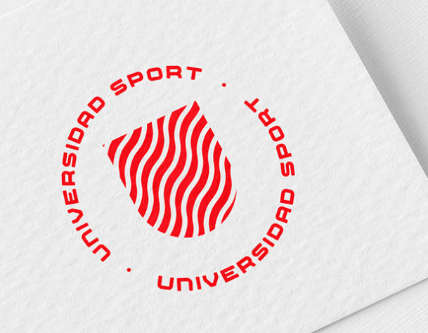 Selo vermelho da Universidad Sport impresso em papel branco
