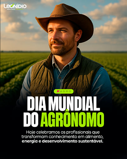 Carrossel da Leonídio para o Dia Mundial do Agrônomo com homem de chapéu no campo
